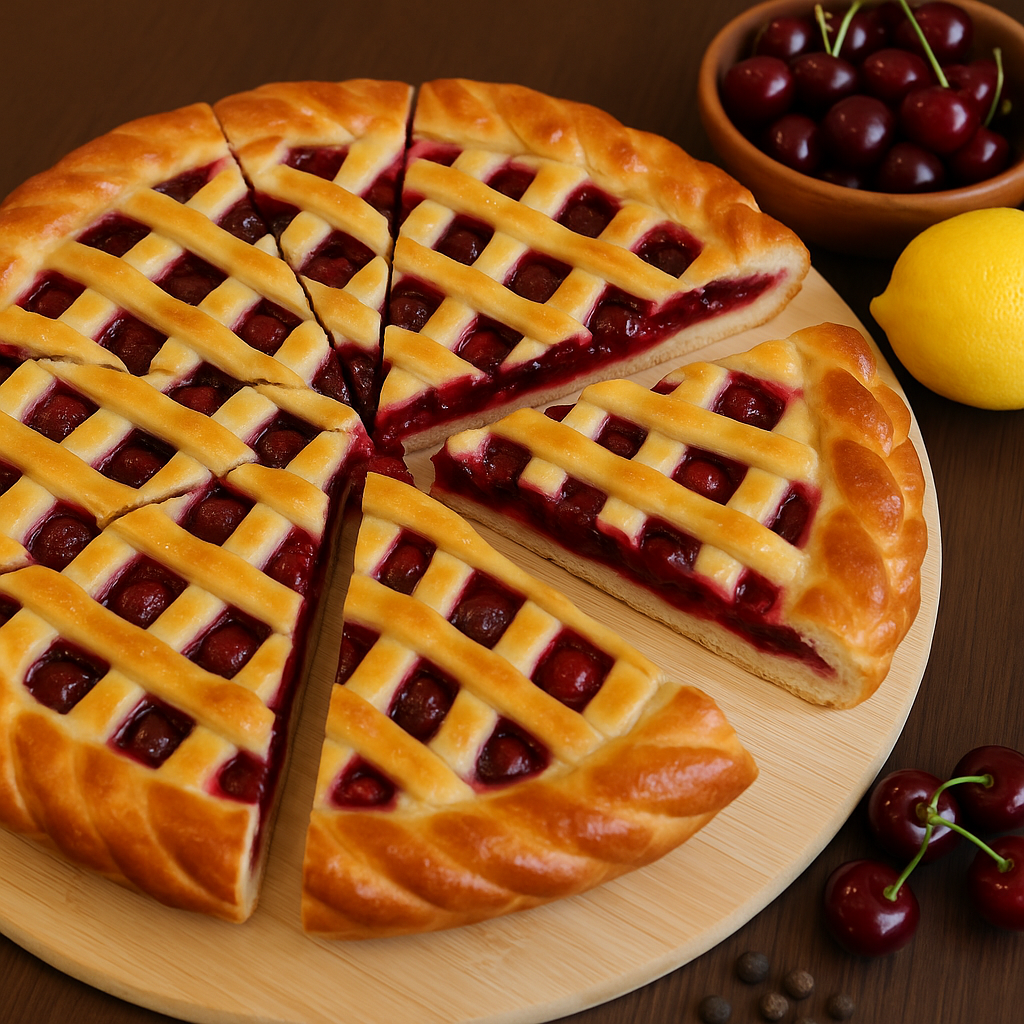 Pastete mit Kirschen