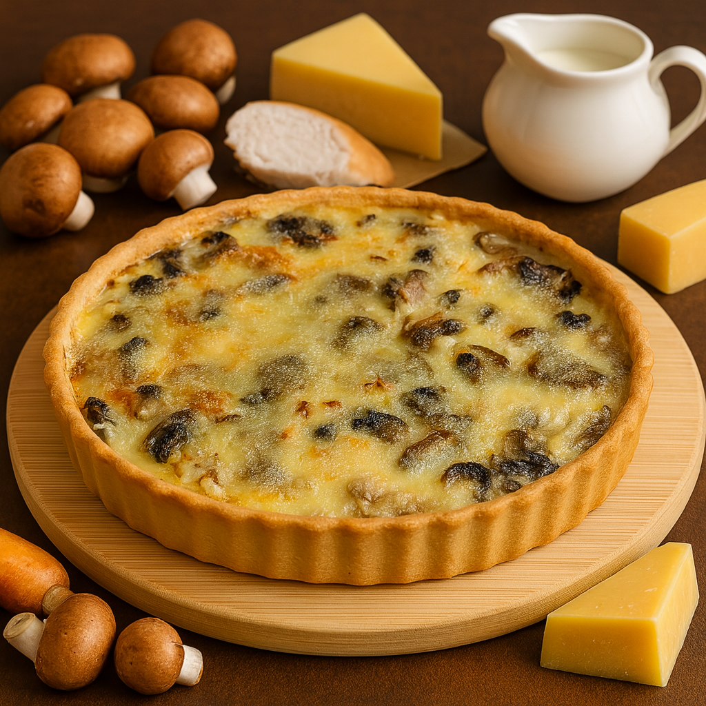 Quiche mit Hähnchen & Pilzen