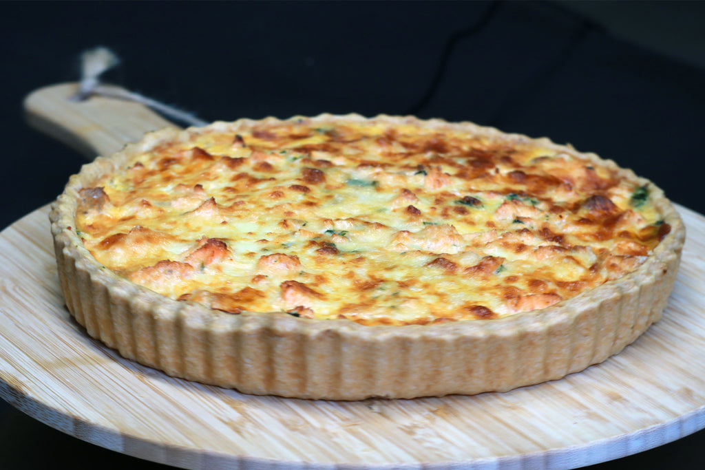 Quiche mit Lachs, Spinat & Mozzarella
