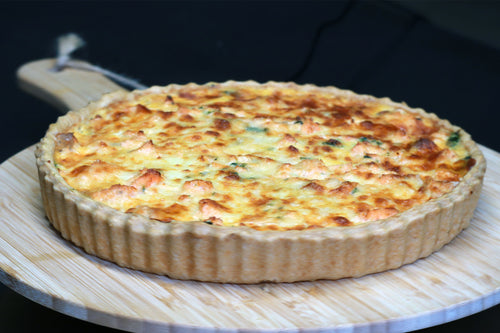 Quiche mit Lachs, Spinat & Mozzarella