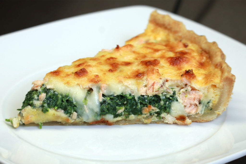 Quiche mit Lachs, Spinat & Mozzarella