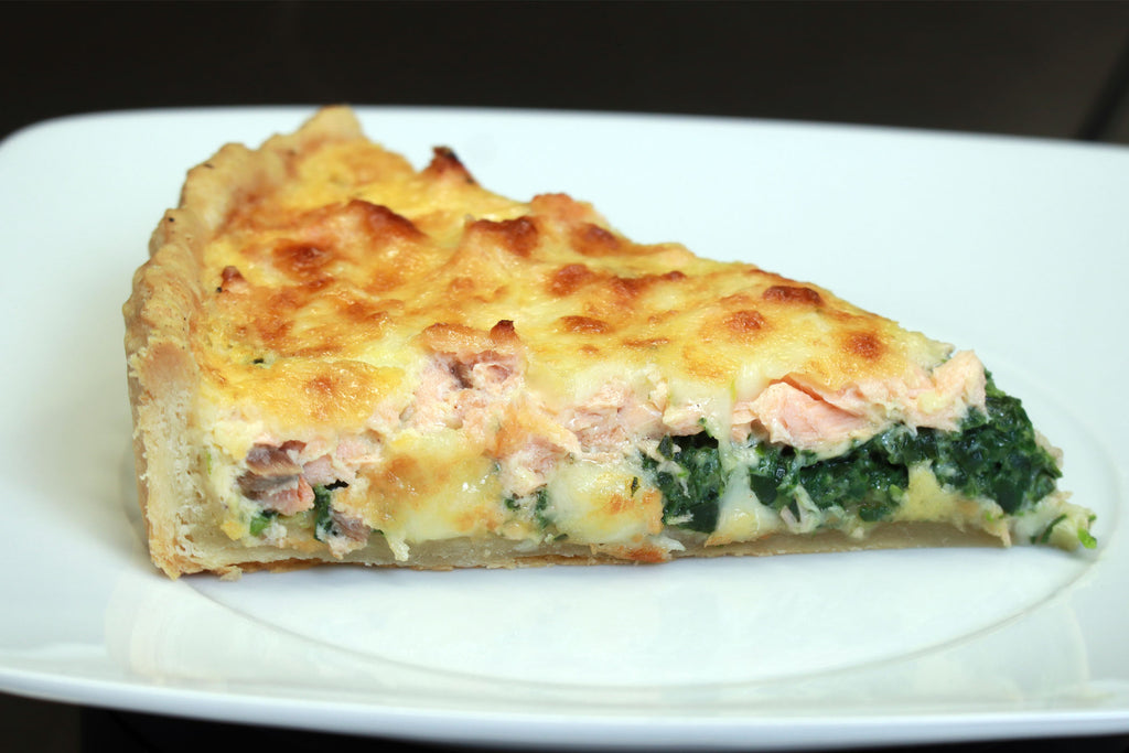 Quiche mit Lachs, Spinat & Mozzarella