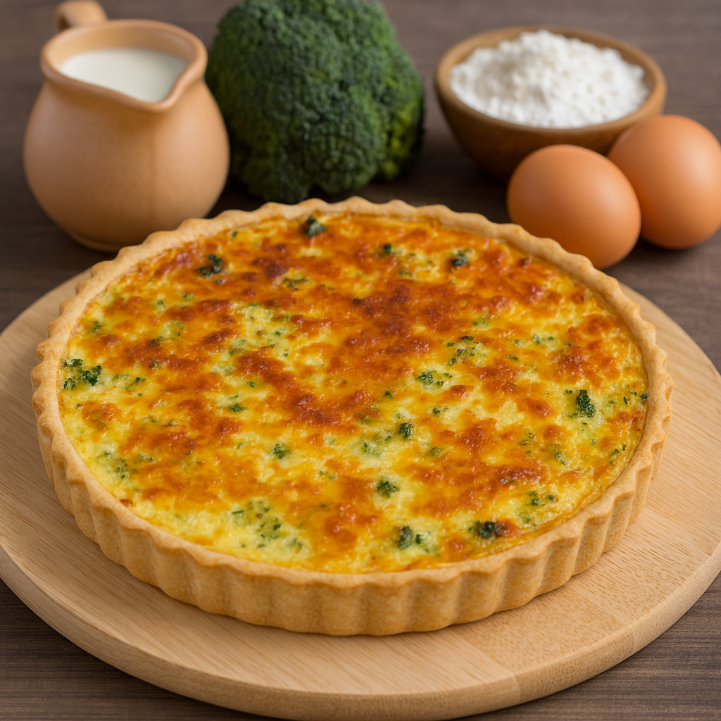 Quiche mit Hähnchen, Brokkoli & Cheddar