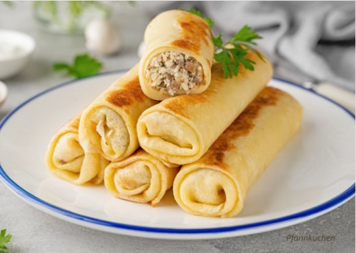 Pfannkuchen mit Hähnchen