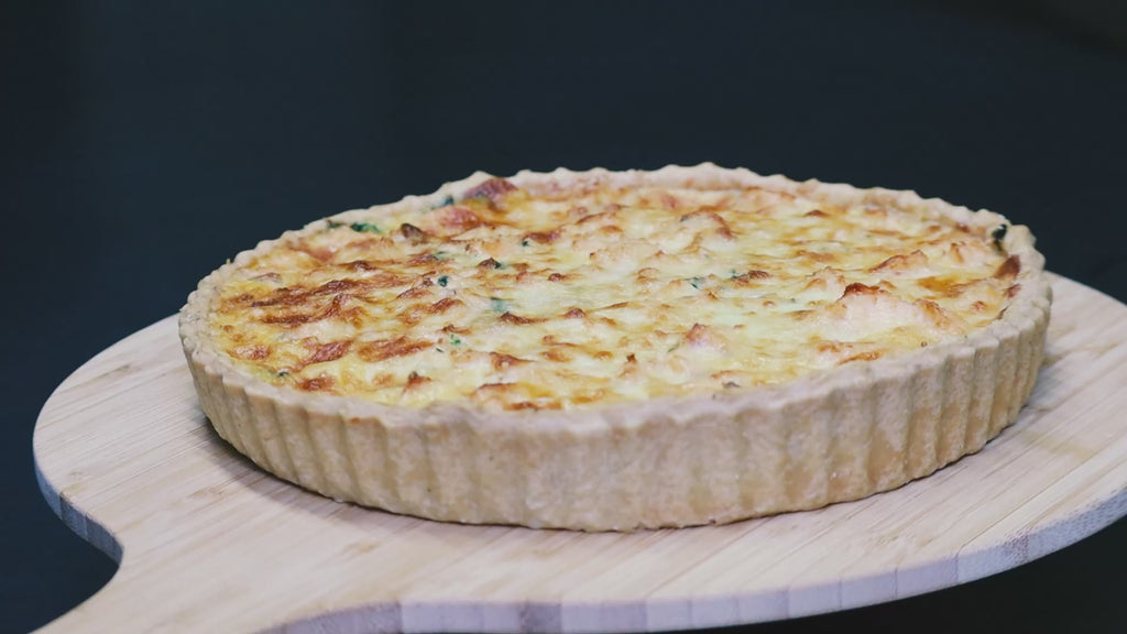 Quiche mit Lachs, Spinat & Mozzarella